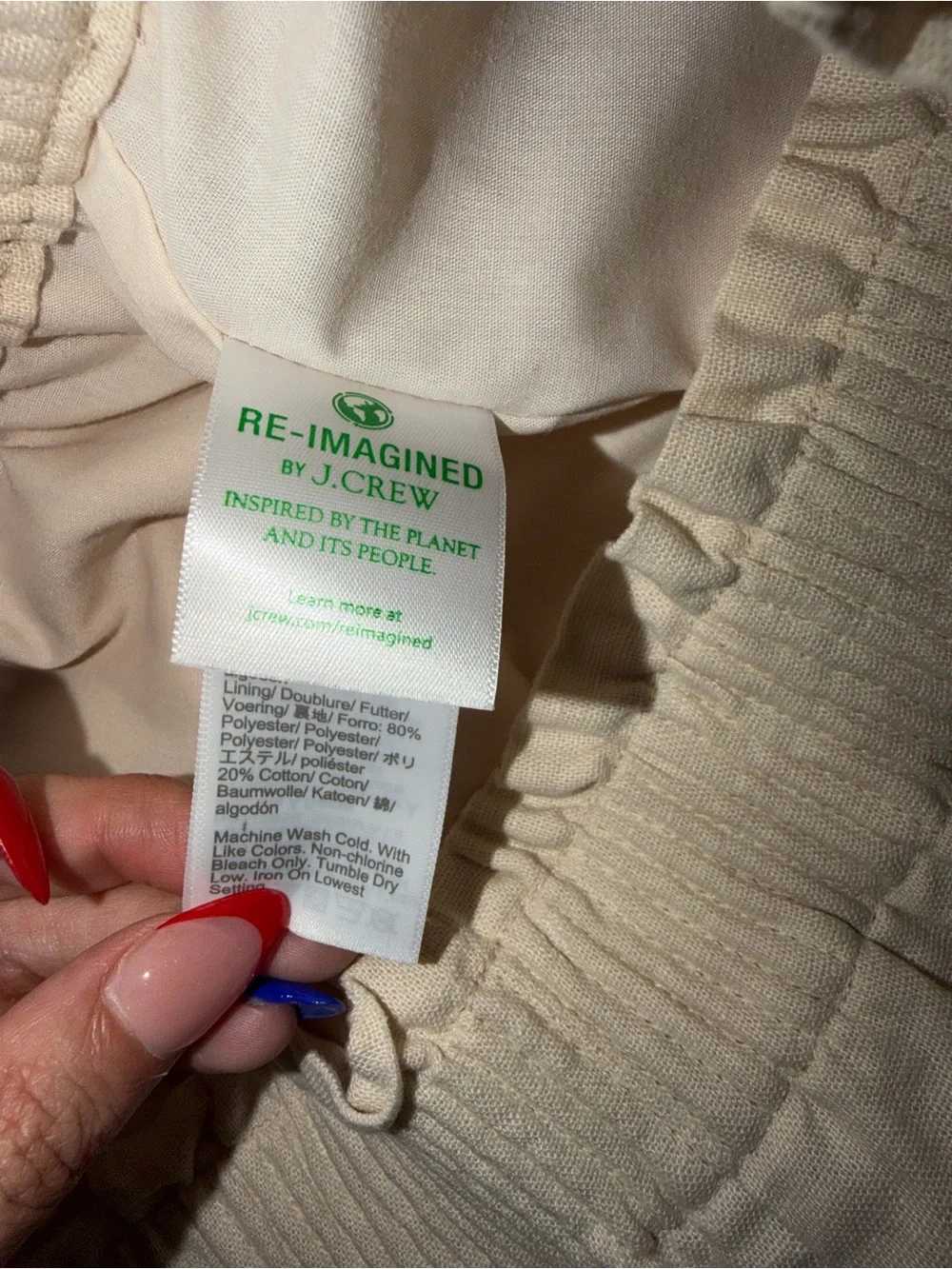 J.Crew Re-Imagined Linen Blend Paperbag Waist Mini Skirt Cream Size 8